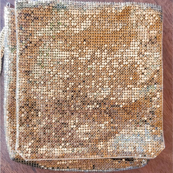 Whiting & Davis Shimmering Gold Mesh Shoulder Bag - Picture 6 of 7